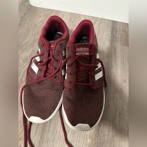 Burgundy adidas shoes